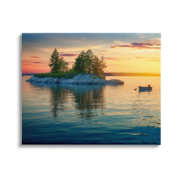 Stupell Sunset Island Horizon Photography Landscape Photography Gallery Wrapped Canvas Print Wall Art