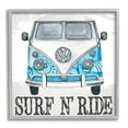 thumbnail image 1 of Stupell Surf N Ride Blue Retro Summer Bus Landscape Painting Gray Framed Art Print Wall Art, 1 of 7