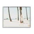 thumbnail image 1 of Stupell Surfboard Leaning Tropical Palm Trees Landscape Photography Gray Framed Art Print Wall Art, 1 of 7
