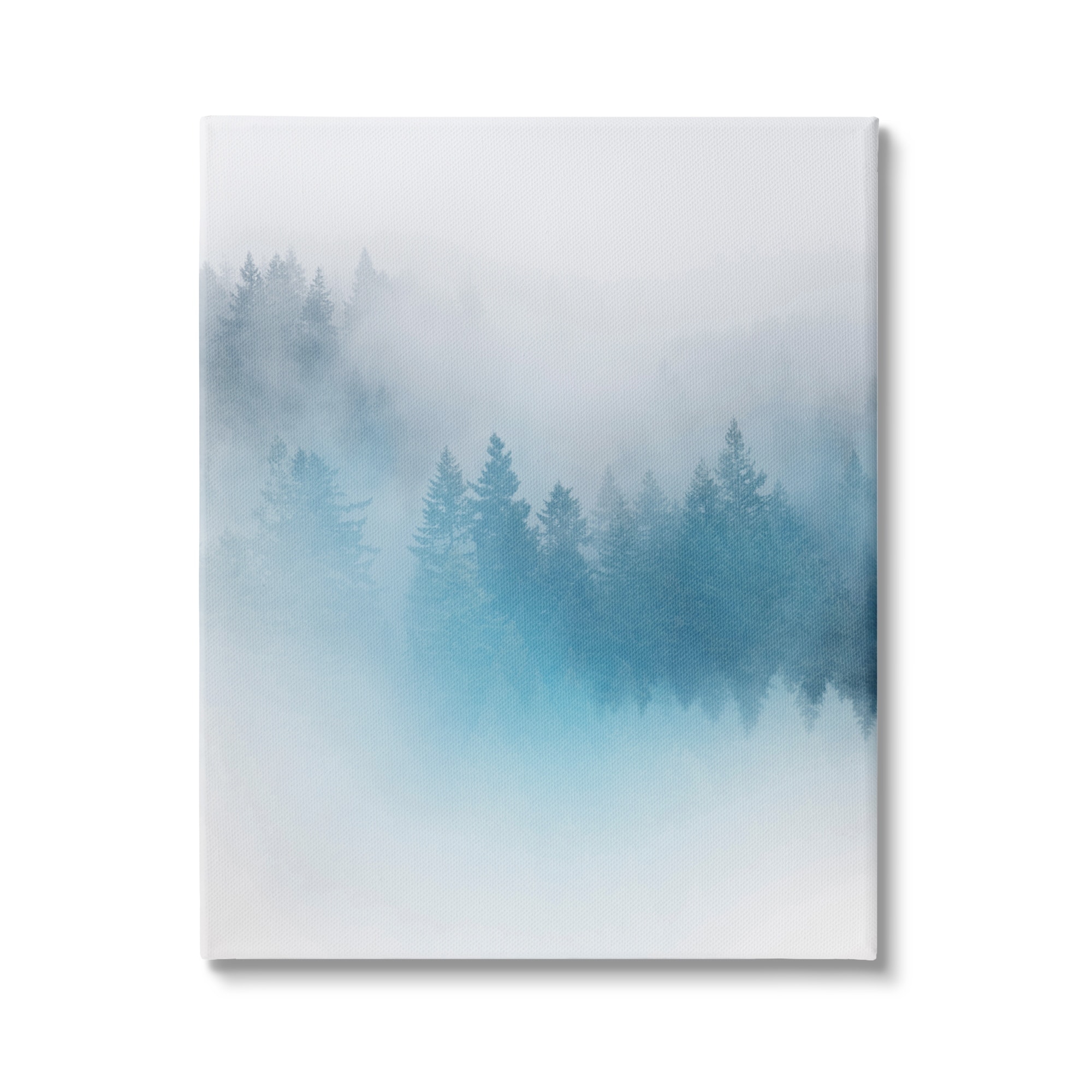 Stupell Surreal Blue Misty Forest Nature Landscape Painting Gallery Wrapped Canvas Print Wall Art