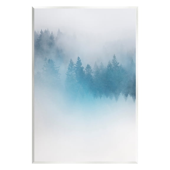 Stupell Surreal Blue Misty Forest Nature Landscape Painting Wall Plaque Unframed Art Print Wall Art
