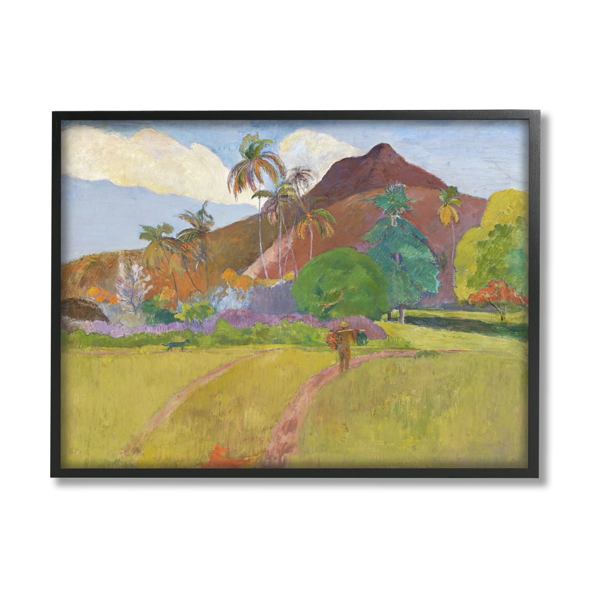 Stupell Tahitian Landscape Gauguin Painting Landscape Painting Black Framed Art Print Wall Art