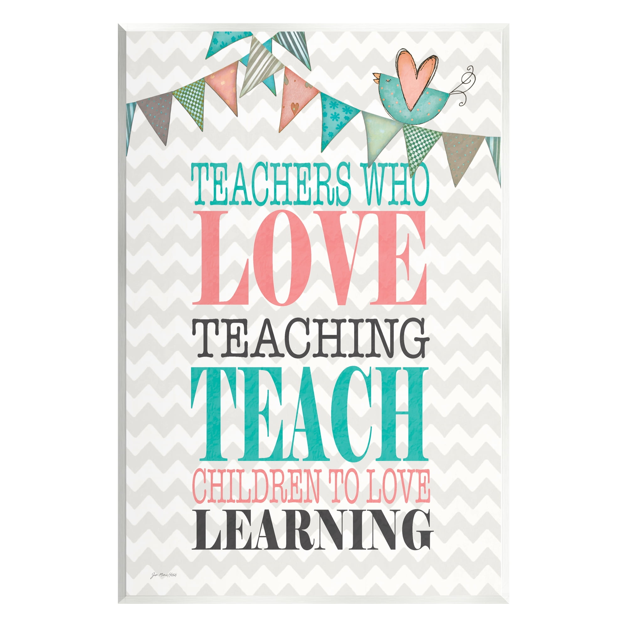 Stupell Teach Children To Love Learning Phrase Inspirational Painting Wall Plaque Unframed Art Print Wall Art