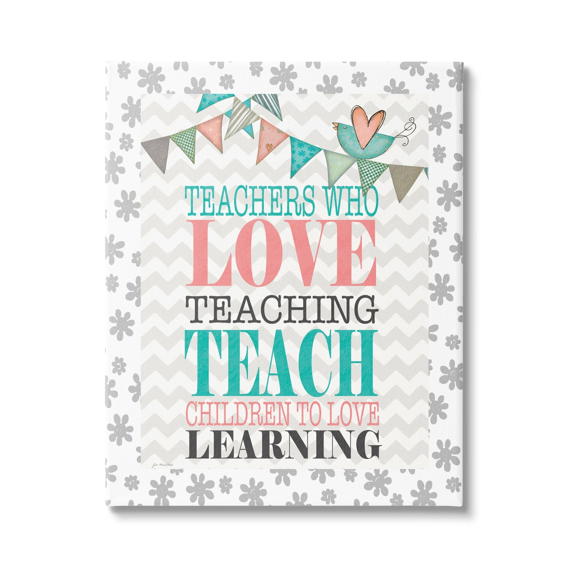 Stupell Teach Children To Love Learning Uplifting Phrase Inspirational Painting Gallery Wrapped Canvas Print Wall Art