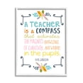 thumbnail image 1 of Stupell Teacher Is A Compass Inspiring Phrase Botanical & Floral Painting White Framed Art Print Wall Art, 1 of 7