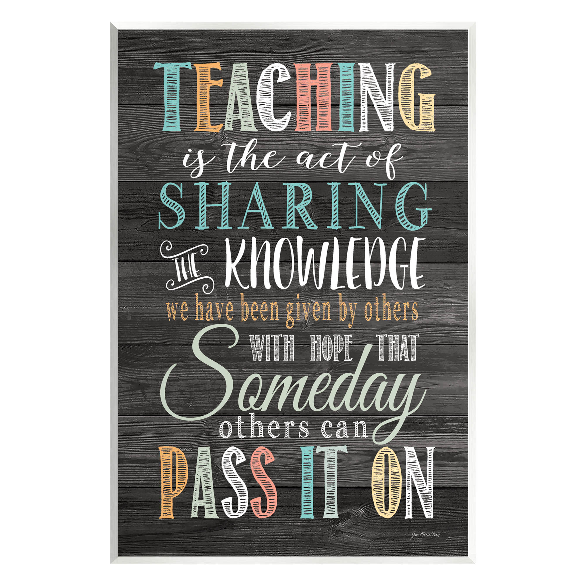 Stupell Teaching Is Sharing Knowledge Rustic Inspirational Painting Wall Plaque Unframed Art Print Wall Art