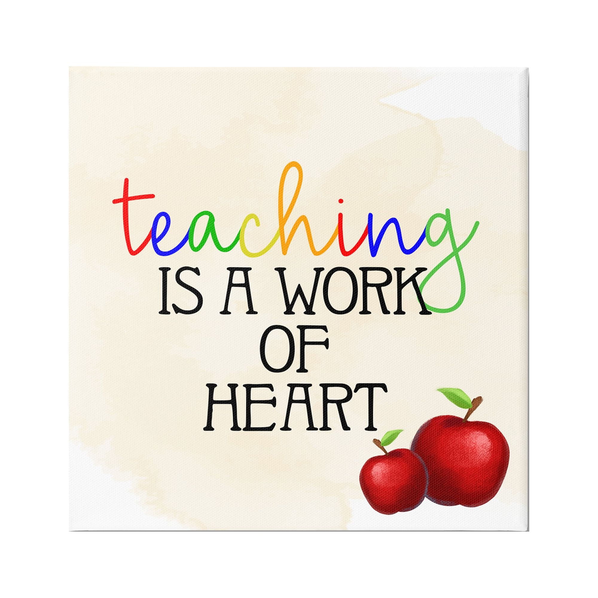 Stupell Teaching Is Work Of Heart Phrase Food & Beverage Painting Gallery Wrapped Canvas Print Wall Art