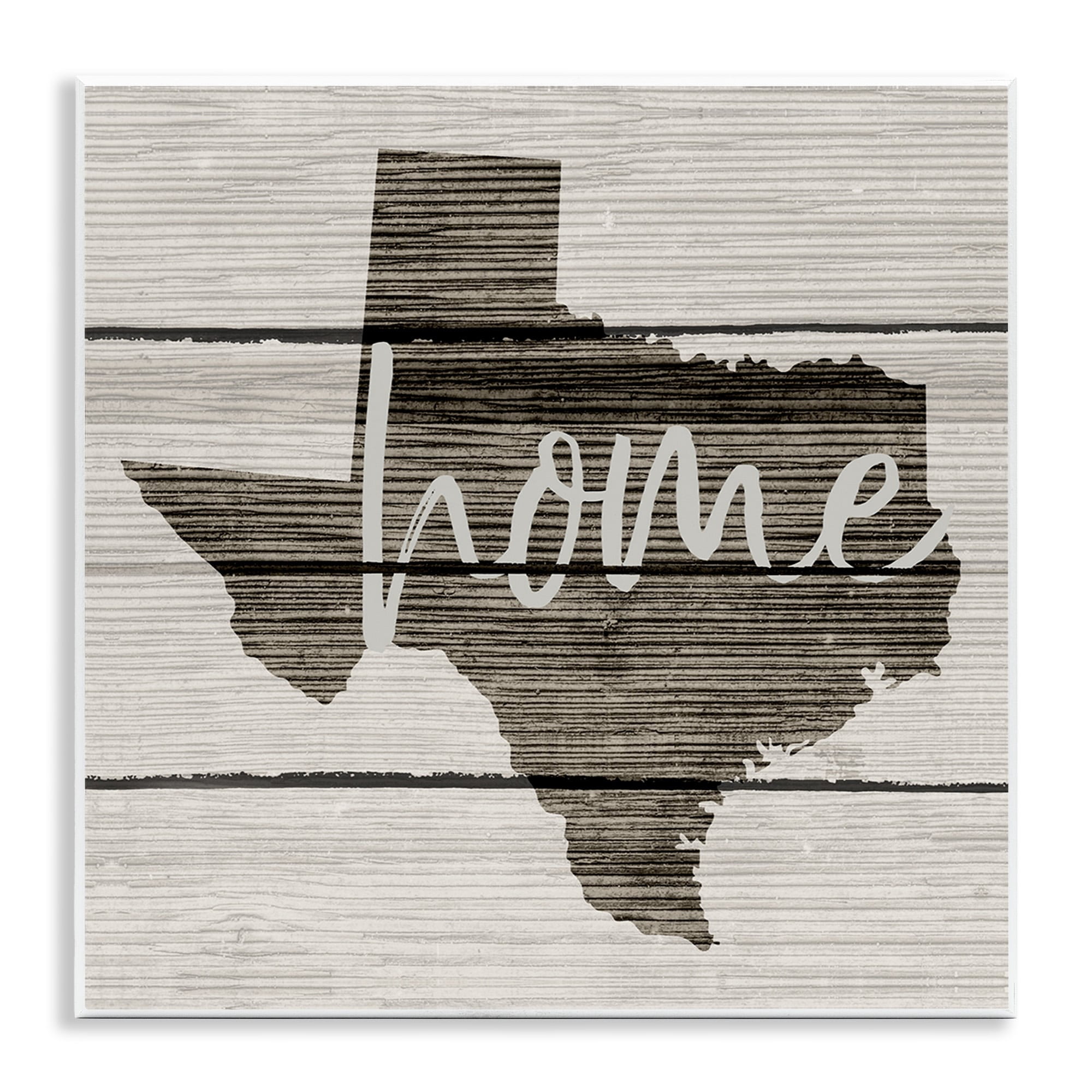 Stupell Texas Home Typography Map Wall Plaque Art - 12 x 12