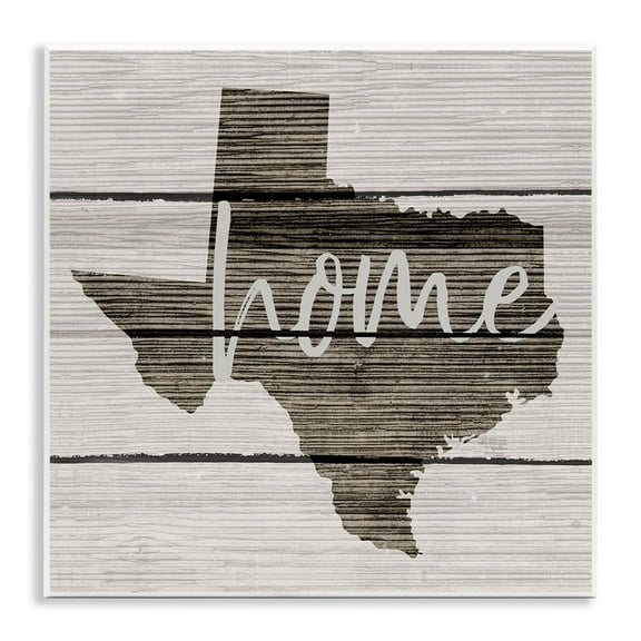Stupell  Texas Home Typography Map Wall Plaque Art - 12 x 12