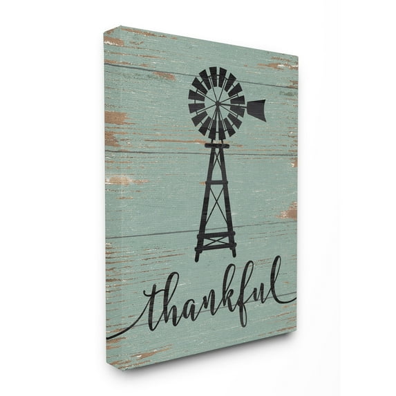 Stupell Thankful Vintage Windmill Stretched Canvas Wall Art 24 x 30