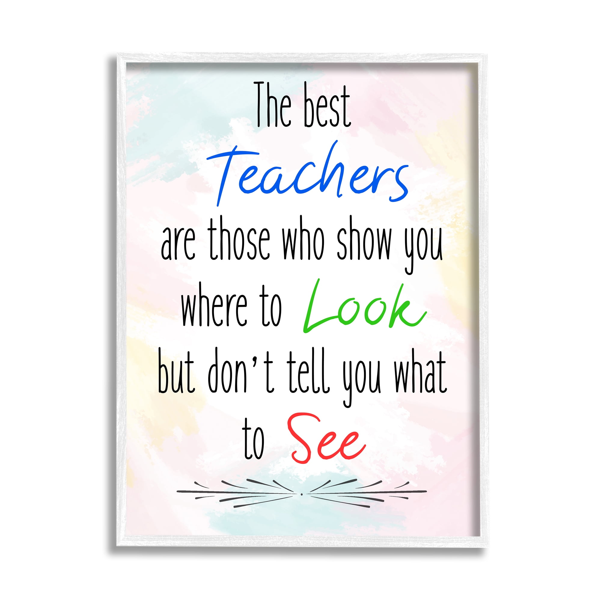 Stupell The Best Teachers Pastel Phrase Inspirational Painting White Framed Art Print Wall Art