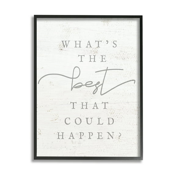 Stupell The Best That Could Happen Phrase Inspirational Painting Black Framed Art Print Wall Art