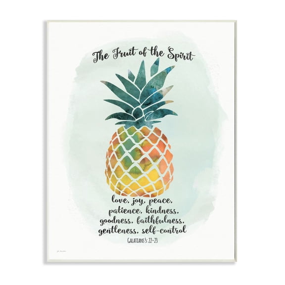 Stupell 'The Fruit of the Spirit' Multicolored Pineapple Wall Plaque Art
