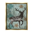 thumbnail image 1 of Stupell The Great Outdoors Deer Silhouette Animals & Insects Painting Gold Floater Framed Art Print Wall Art, 1 of 6