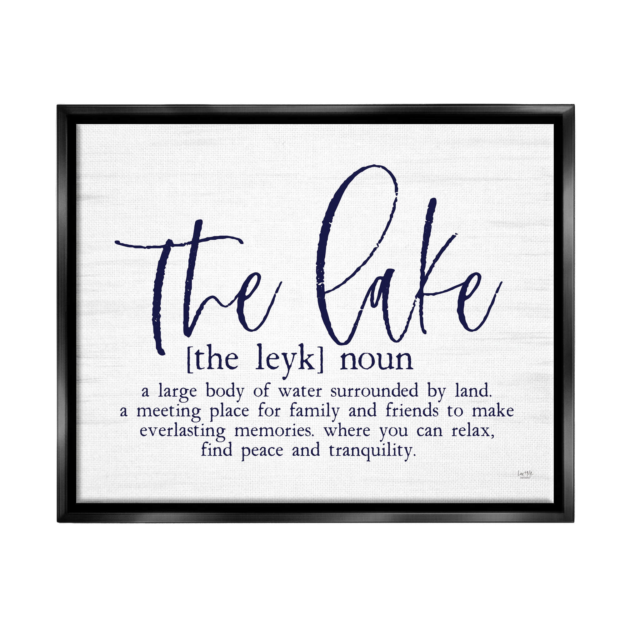 Stupell The Lake Definition Family Phrase Landscape Painting Black Floater Framed Art Print Wall Art