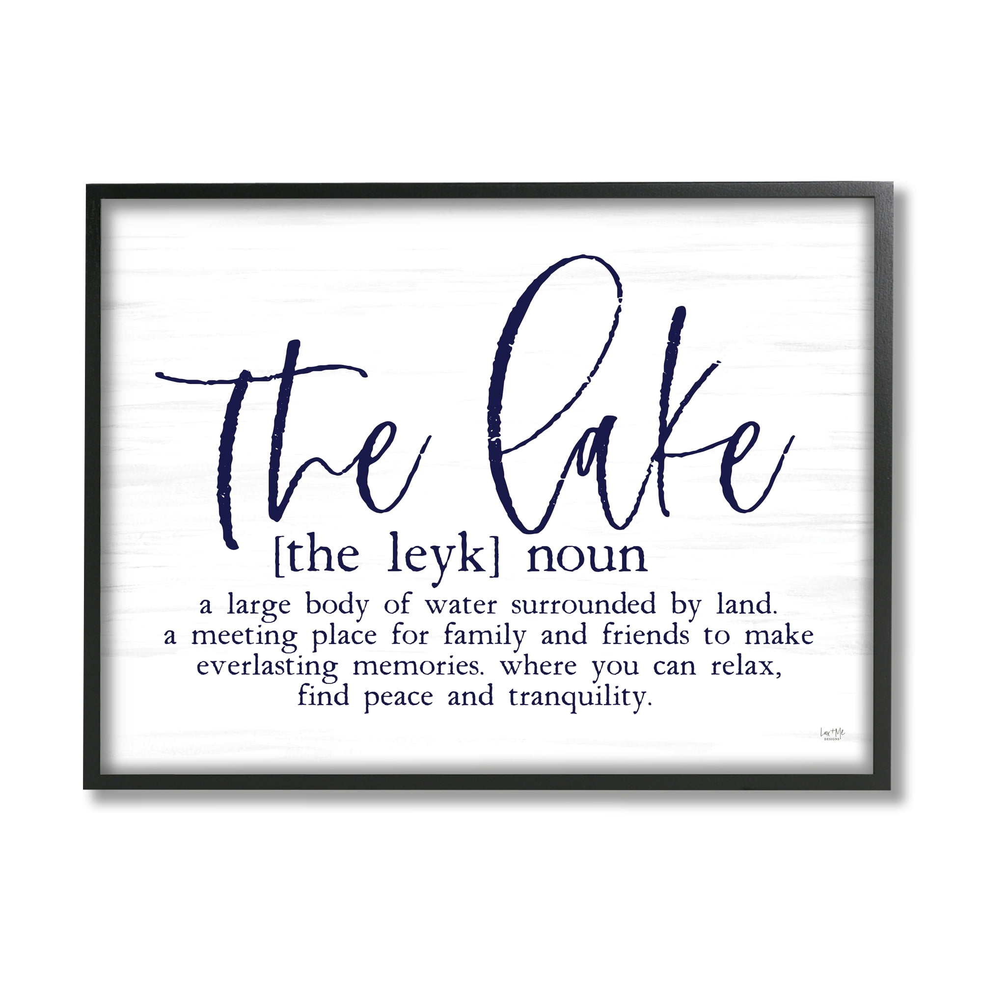 Stupell The Lake Definition Family Phrase Landscape Painting Black Framed Art Print Wall Art