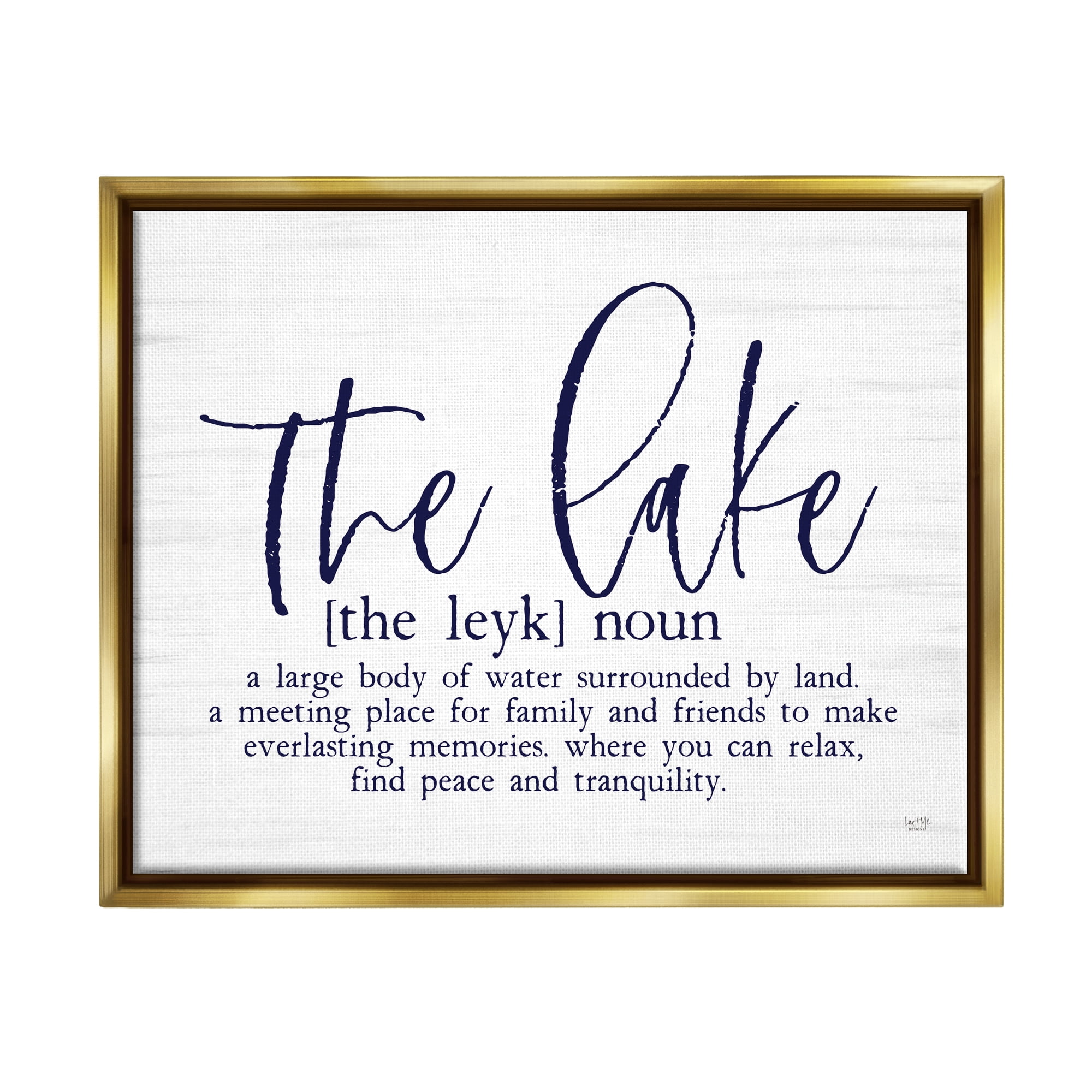 Stupell The Lake Definition Family Phrase Landscape Painting Gold Floater Framed Art Print Wall Art