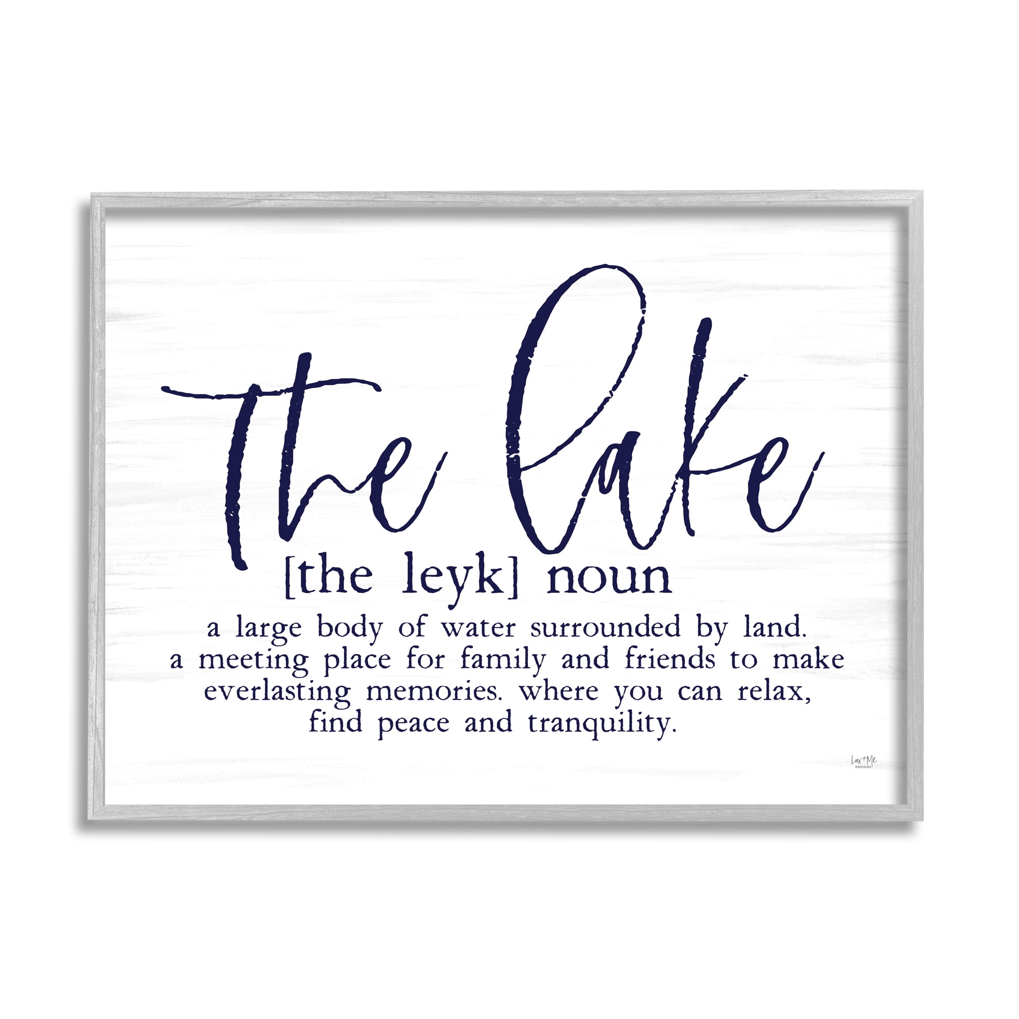 Stupell The Lake Definition Family Phrase Landscape Painting Gray Framed Art Print Wall Art