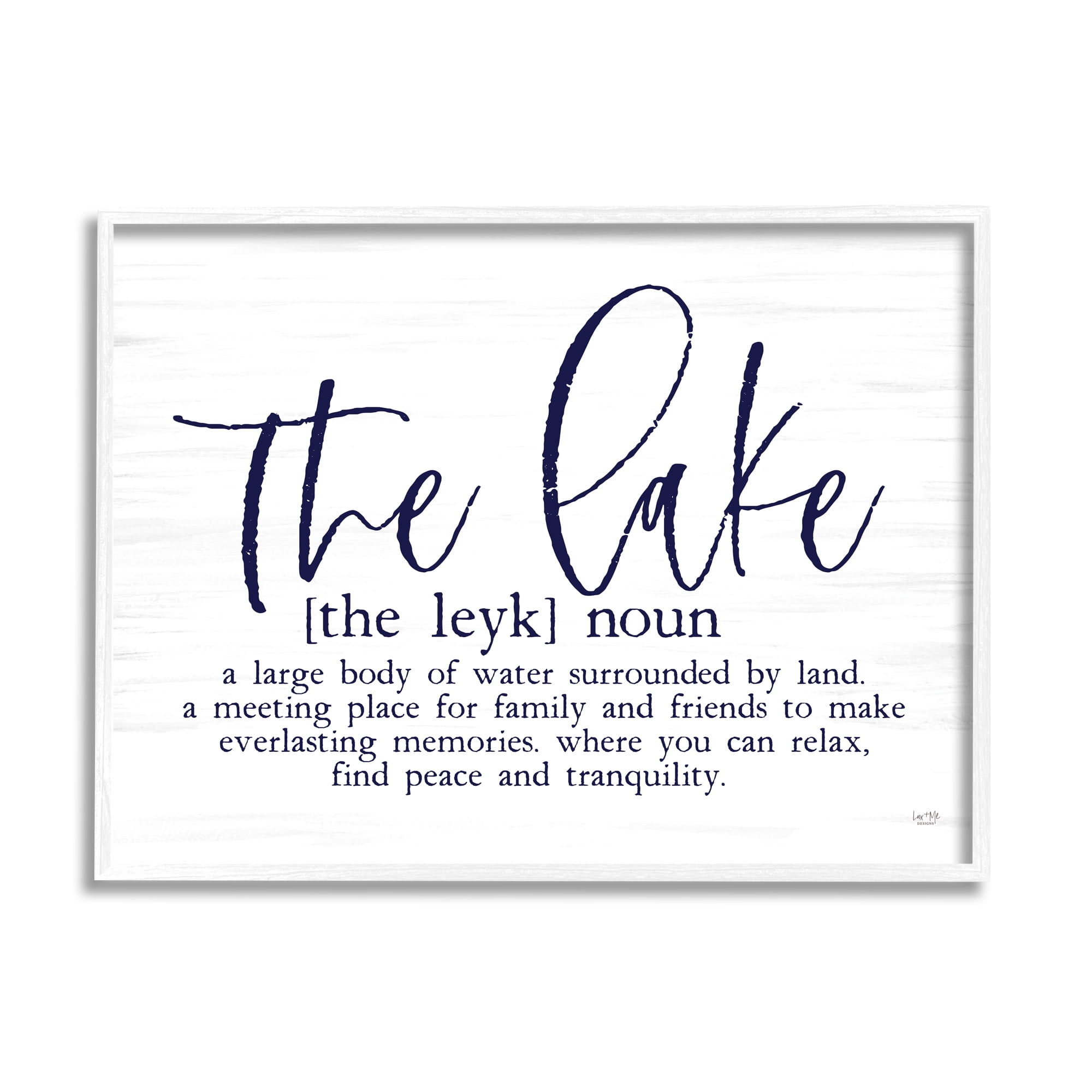 Stupell The Lake Definition Family Phrase Landscape Painting White Framed Art Print Wall Art