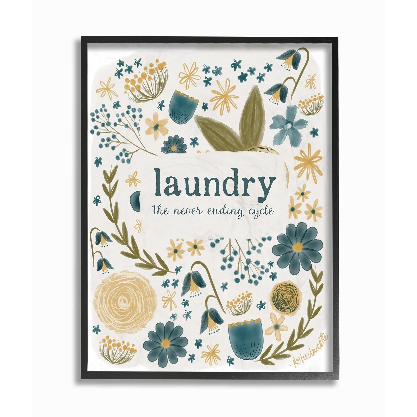 Stupell  The Never Ending Cycle Floral Typography Framed Giclee Texturized Art 11 x 14
