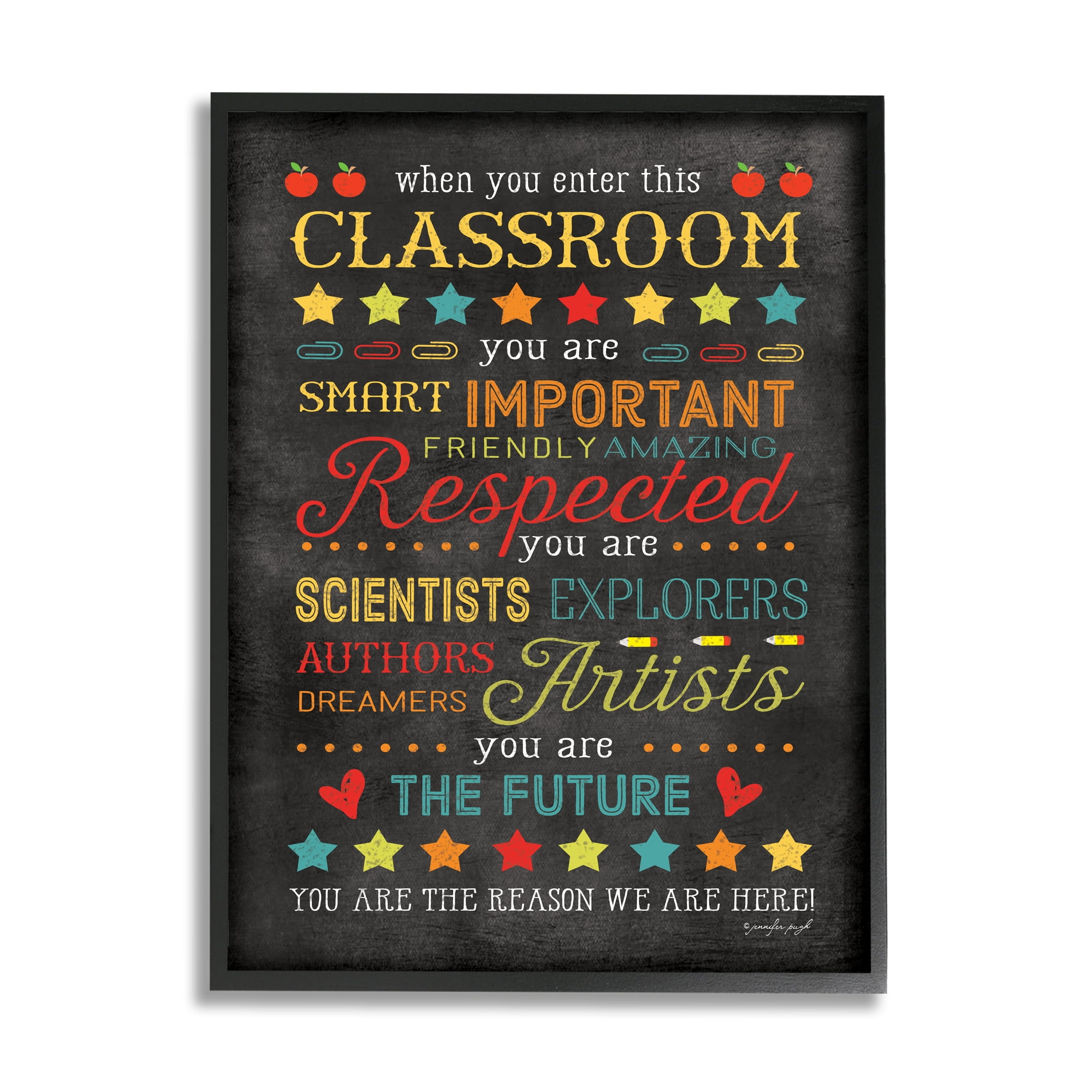 Stupell The Reason We Are Here Classroom Sign Inspirational Painting Black Framed Art Print Wall Art