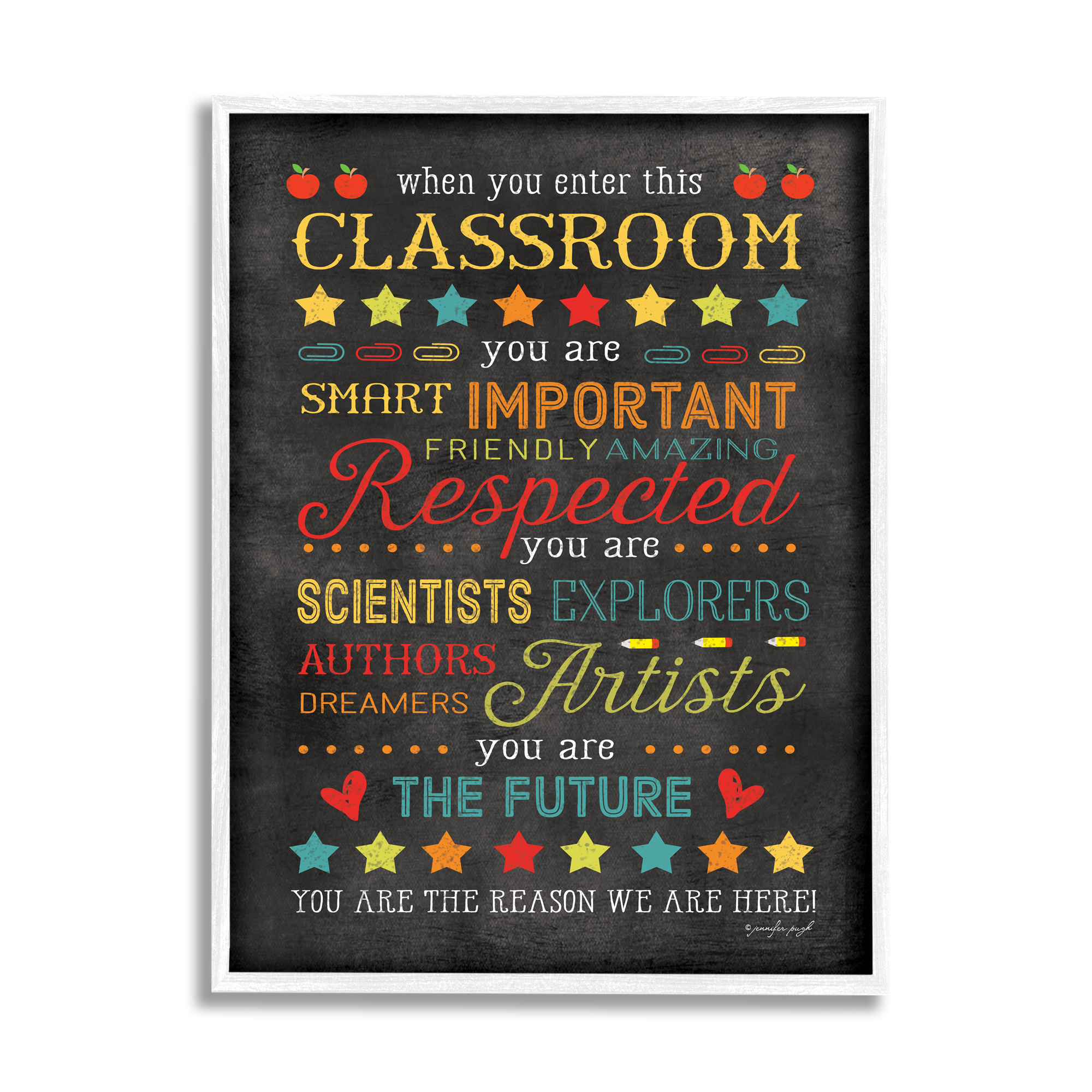 Stupell The Reason We Are Here Classroom Sign Inspirational Painting White Framed Art Print Wall Art
