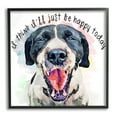 thumbnail image 1 of Stupell Think I'll Just Be Happy Today Dog Smile Animals & Insects Painting Black Framed Art Print Wall Art, 1 of 7