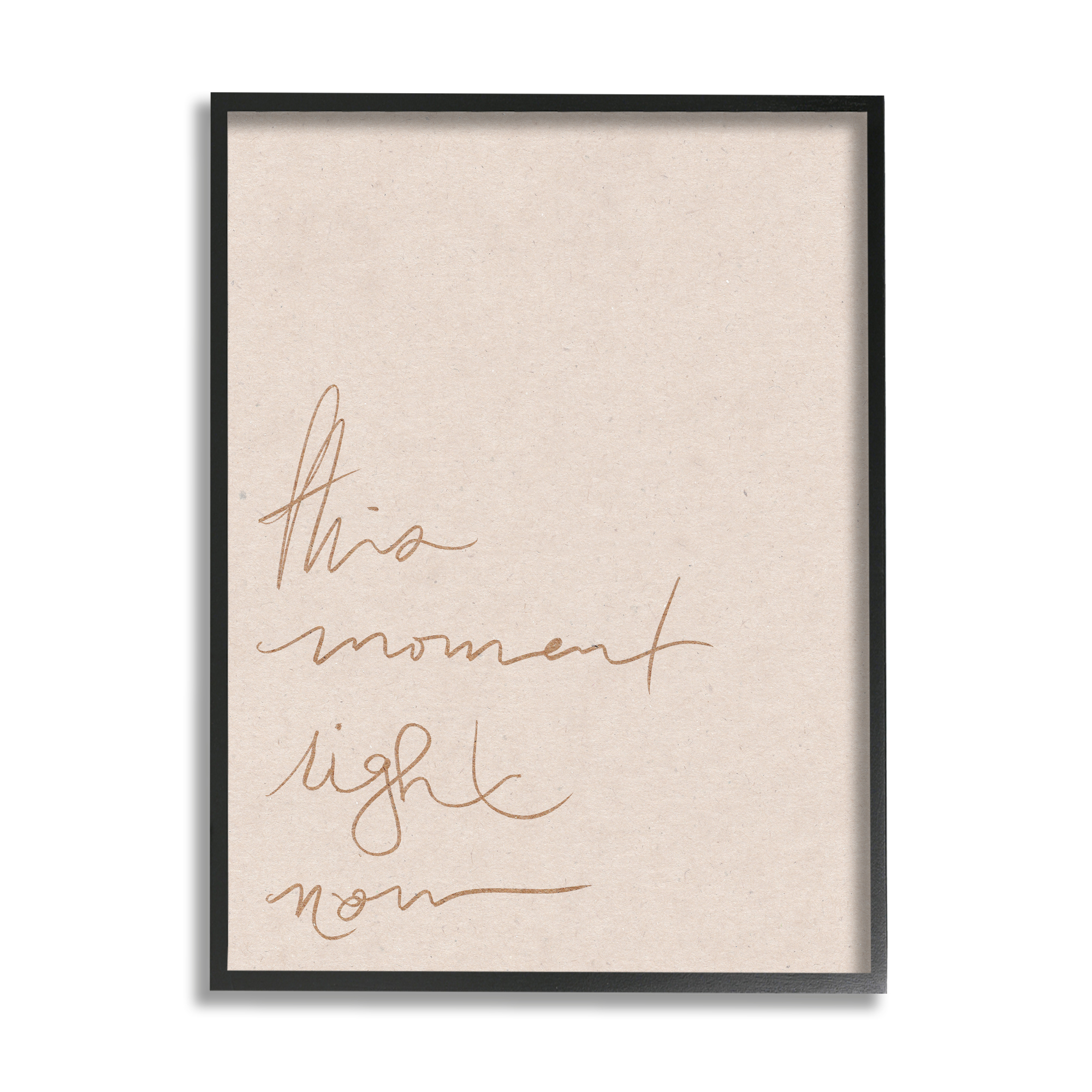 Stupell This Moment Right Now Minimal Phrase Inspirational Painting Black Framed Art Print Wall Art