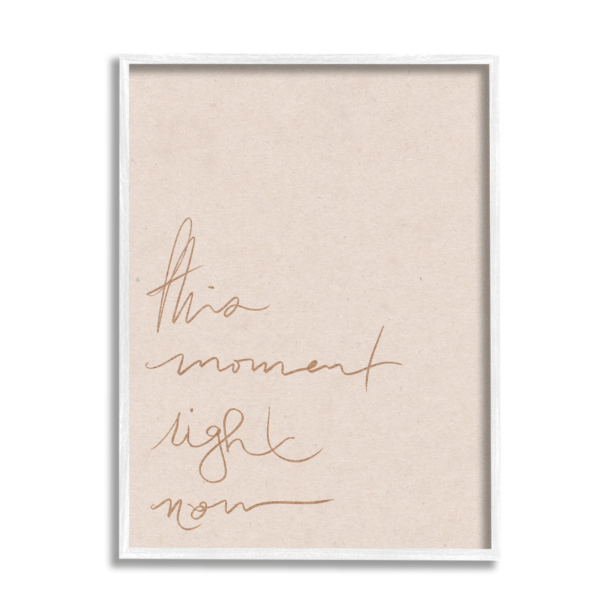 Stupell This Moment Right Now Minimal Phrase Inspirational Painting White Framed Art Print Wall Art