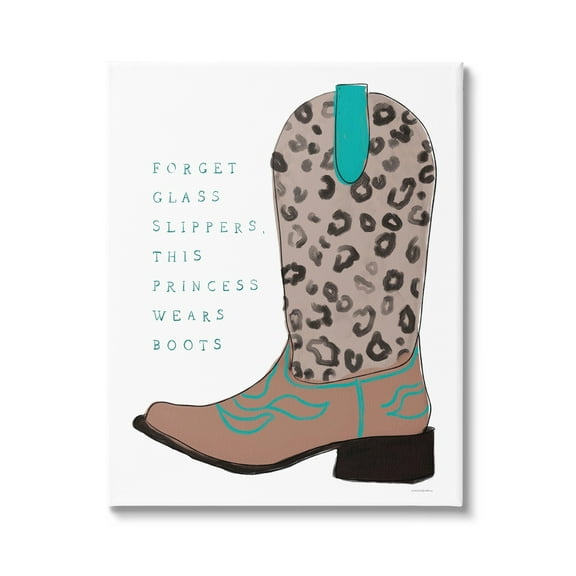 Stupell This Princess Wears Boots Cowgirl Beauty & Fashion Painting Gallery Wrapped Canvas Print Wall Art