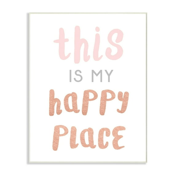 Stupell This is My Happy Place Copper Typography Wall Plaque Art - 10 x 15