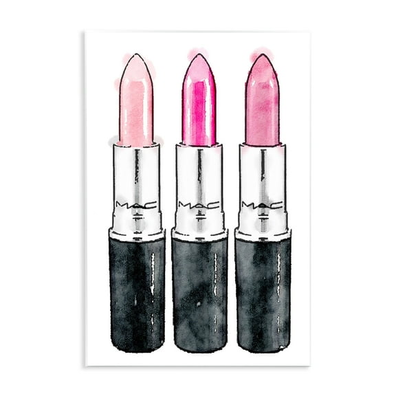 Stupell Three Pink Lipsticks Wall Art wood plaque - 13 x 19