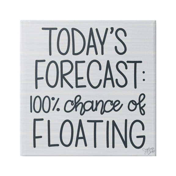 Stupell Today's Forecast Floating Grey Phrase Landscape Painting Gallery Wrapped Canvas Print Wall Art