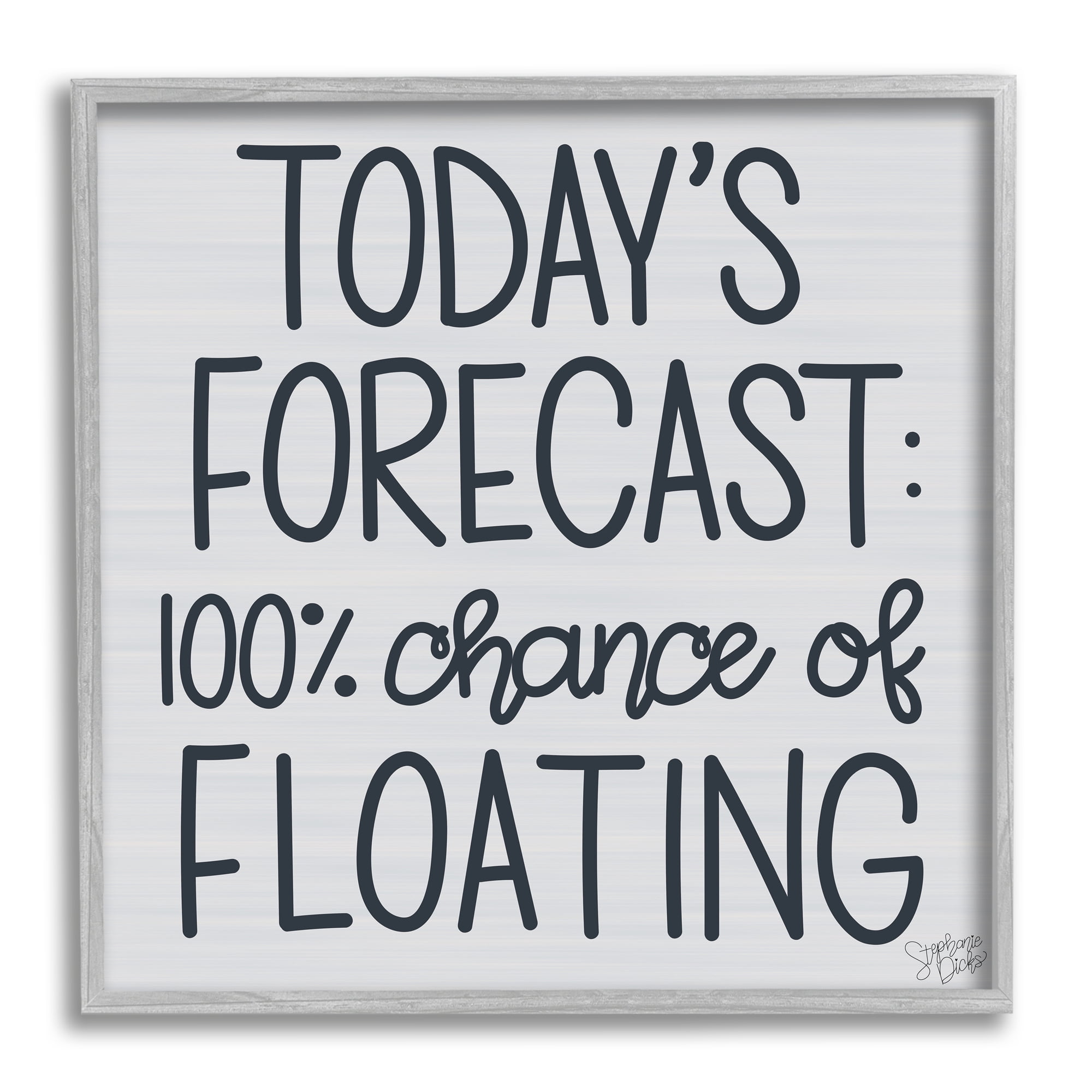 Stupell Today's Forecast Floating Grey Phrase Landscape Painting Gray Framed Art Print Wall Art