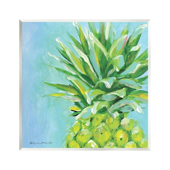 Stupell Tropical Blue Pineapple Fruit Food & Beverage Painting Wall Plaque Unframed Art Print Wall Art