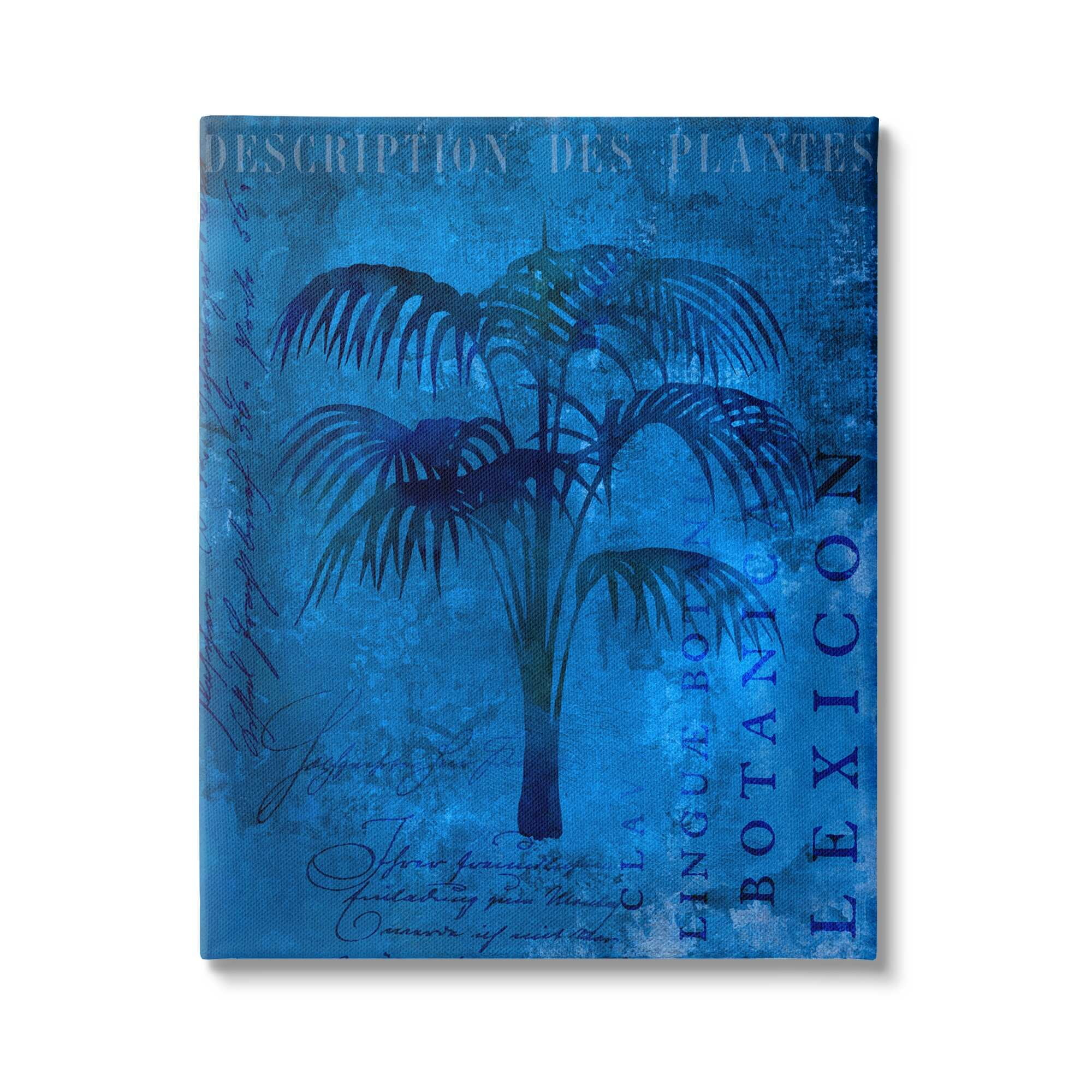 Stupell Tropical Palm Plant Collage Landscape Painting Gallery Wrapped Canvas Print Wall Art