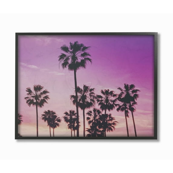 Stupell Tropical Purple Palm trees Photography, Framed Giclee, 11 x 1.5 x 14, A - Multi-color 16 x 20