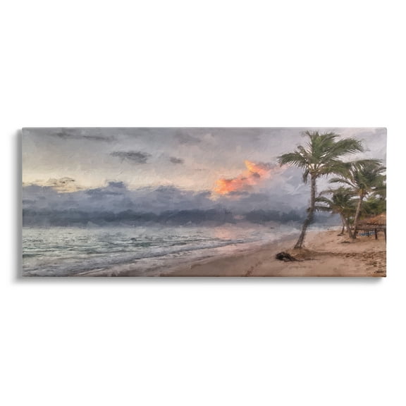 Stupell Tropical Sunset Palm Trees Coast Landscape Painting Gallery Wrapped Canvas Print Wall Art