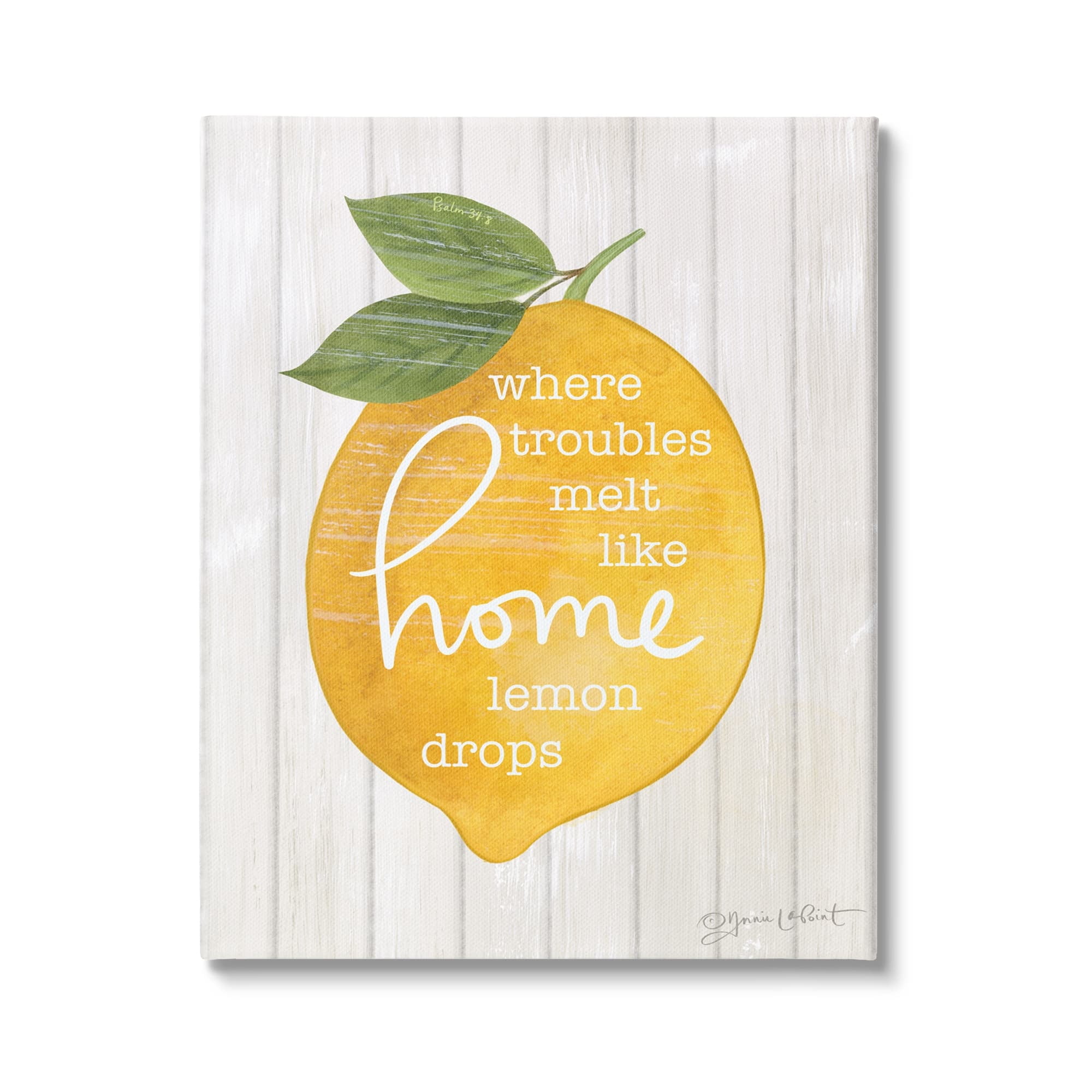 Stupell Troubles Melt Like Lemon Drops Sign Food & Beverage Painting Gallery Wrapped Canvas Print Wall Art