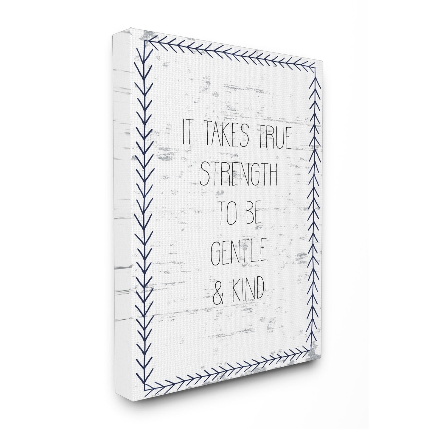 True Strength Quote White and Blue Canvas Wall Art 16 x 20