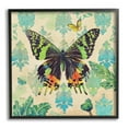 thumbnail image 1 of Stupell Turquoise Butterfly Damask Pattern Animals & Insects Painting Black Framed Art Print Wall Art, 1 of 7