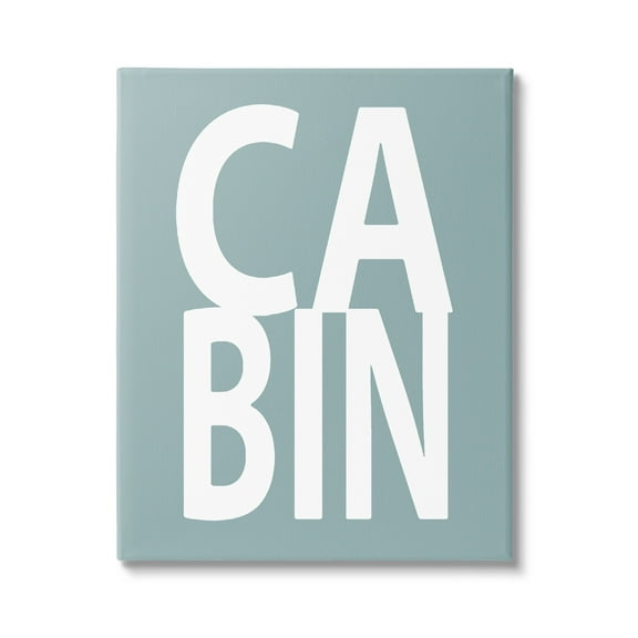 Stupell Turquoise Cabin Letters Typography Inspirational Painting Gallery Wrapped Canvas Print Wall Art