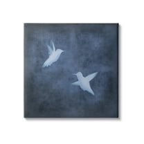Stupell Two Birds Blue Abstract Silhouettes Animals & Insects Painting Gallery Wrapped Canvas Print Wall Art