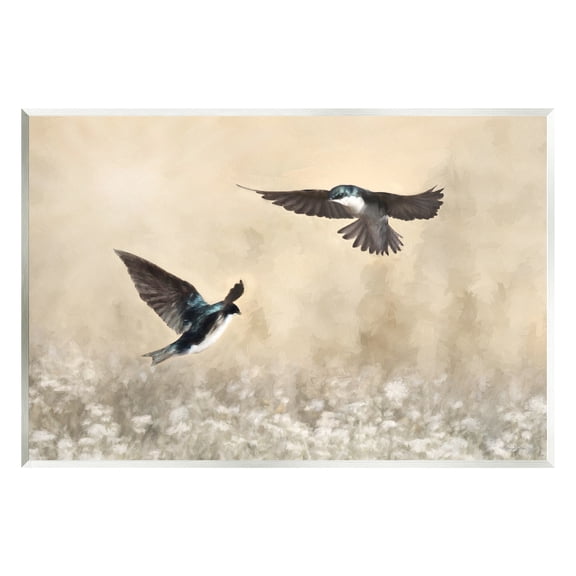 Stupell Two Birds Flying Nature Wildlife Animals & Insects Photography Wall Plaque Unframed Art Print Wall Art