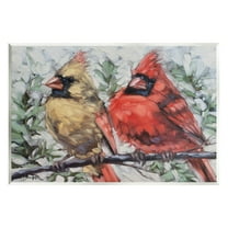 Stupell Two Cardinals Perched Winter Trees Animals & Insects Painting Wall Plaque Unframed Art Print Wall Art