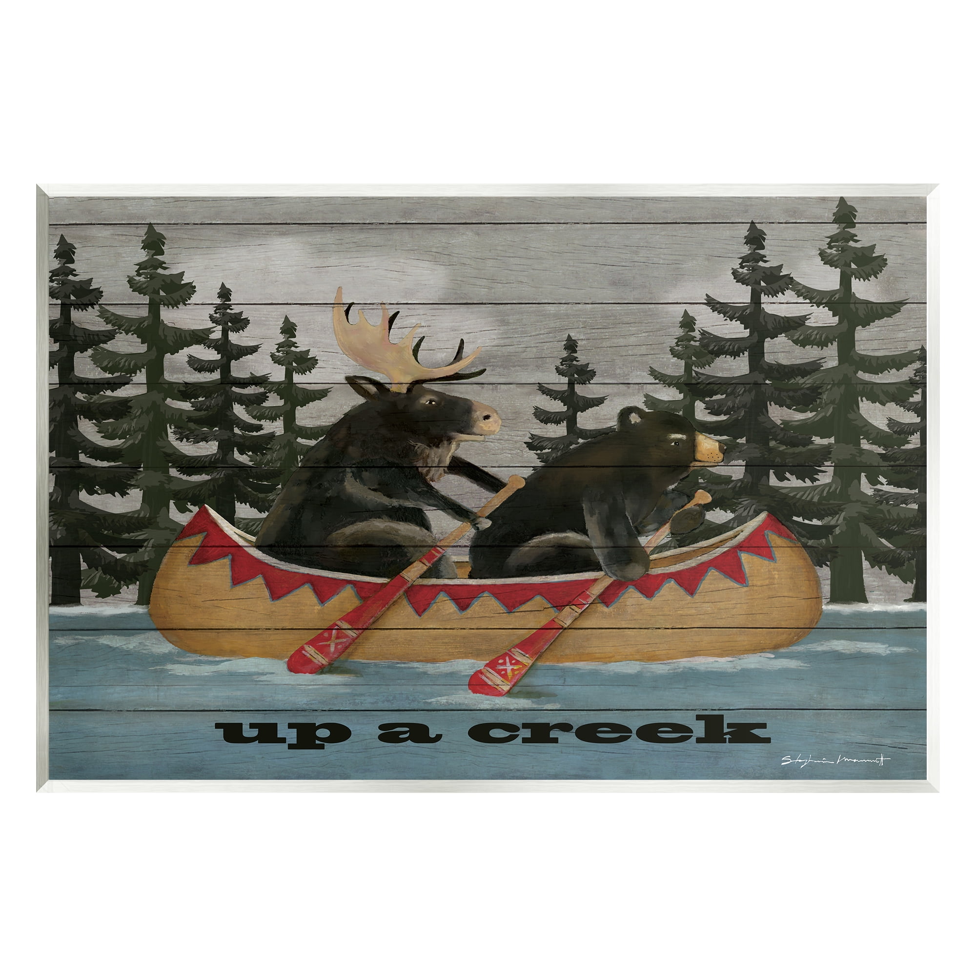 Rustic Woodland Cabin Canoe Wall Art Plaque