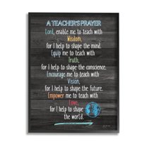 Stupell Uplifting Teacher's Prayer Spiritual Inspirational Painting Black Framed Art Print Wall Art
