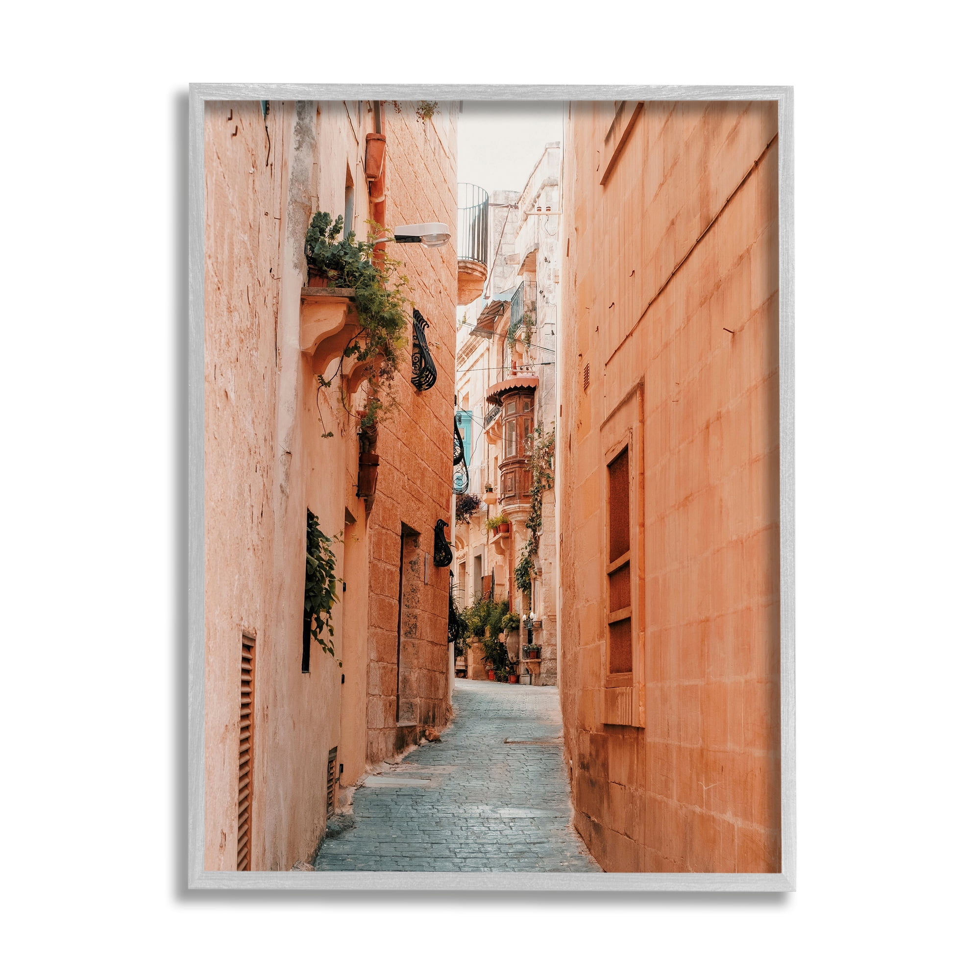 Stupell Urban Alley Path Photography Town & City Photography Gray Framed Art Print Wall Art