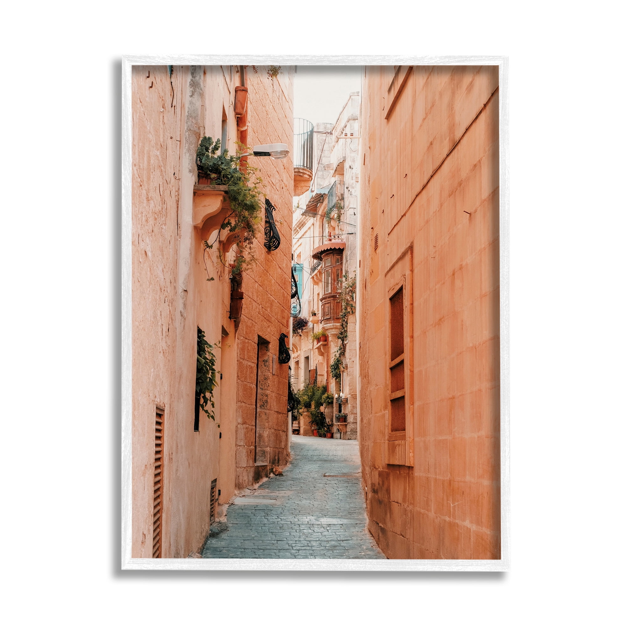 Stupell Urban Alley Path Photography Town & City Photography White Framed Art Print Wall Art