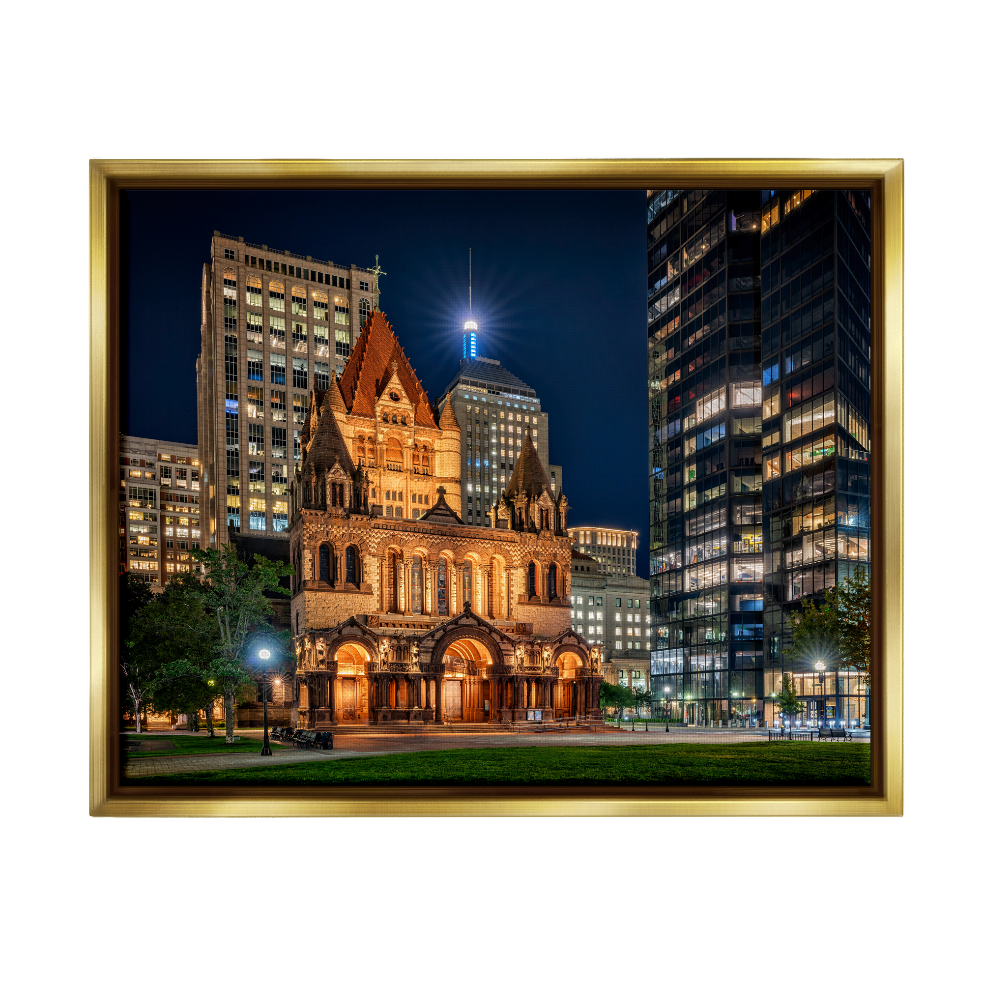Stupell Urban Cityscape Architecture Buildings Landscape Photography Gold Floater Framed Art Print Wall Art